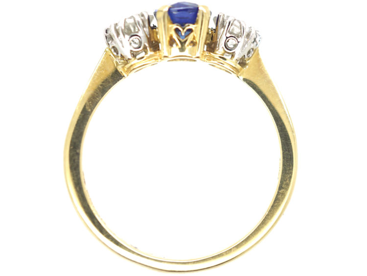 18ct Gold, Sapphire & Diamond Three Stone Ring