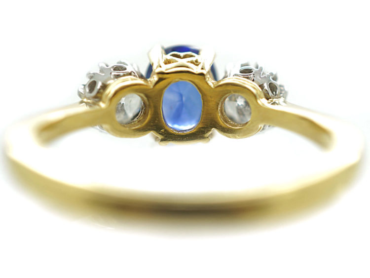 18ct Gold, Sapphire & Diamond Three Stone Ring