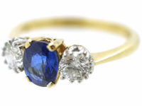 18ct Gold, Sapphire & Diamond Three Stone Ring
