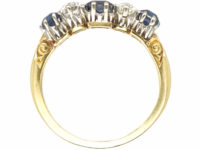 Edwardian 18ct Gold, Sapphire & Diamond Five Stone Ring
