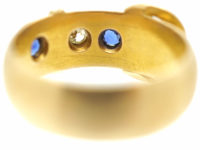 Edwardian 18ct Gold, Sapphire & Diamond Buckle Ring