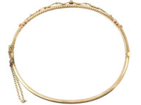 Edwardian 9ct Gold Ruby & Diamond Bangle