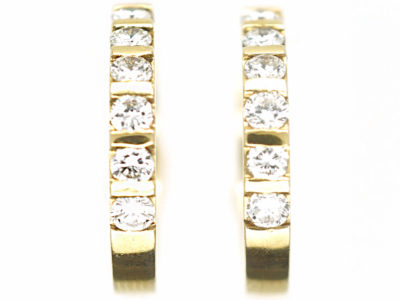 18ct Gold & Diamond Hoop Earrings
