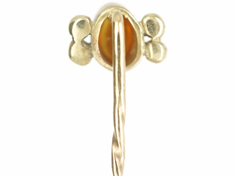 9ct Gold Cabochon Citrine Tie Pin