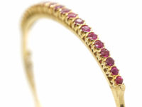 Art Deco Slim 18ct Gold & Ruby Bangle