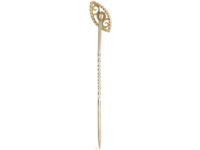 Victorian 9ct Gold Slanting Ruby Eye Design Tie Pin
