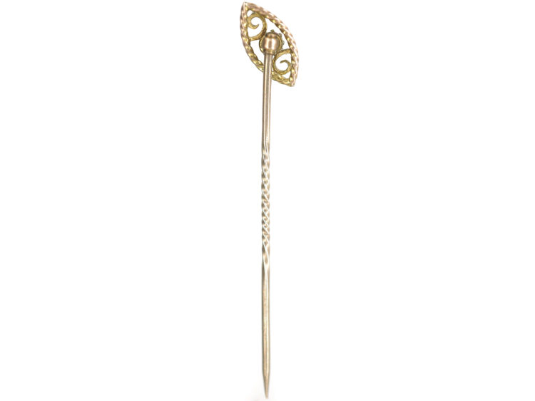 Victorian 9ct Gold Slanting Ruby Eye Design Tie Pin