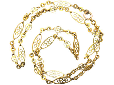 Victorian 18ct Gold Chain with Decorated Links