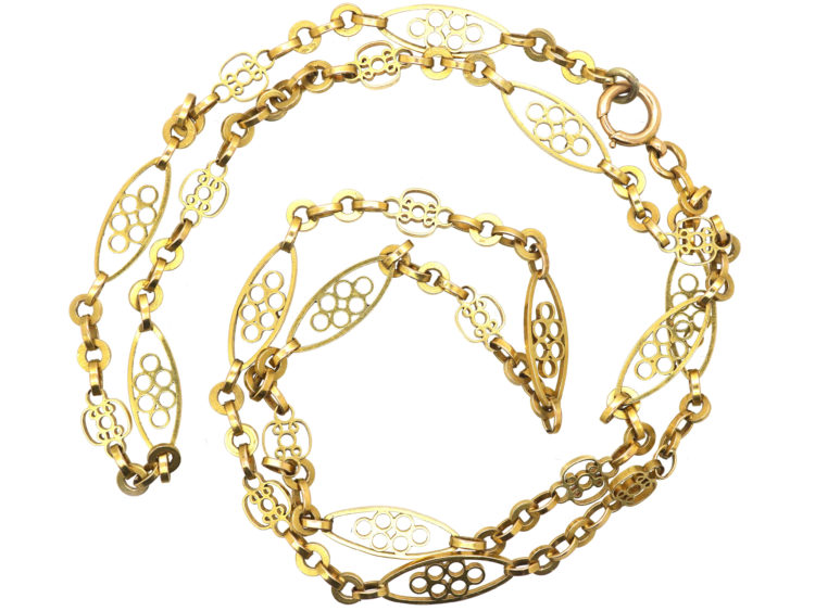 Victorian 18ct Gold Chain with Decorated Links