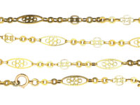 Victorian 18ct Gold Chain with Decorated Links