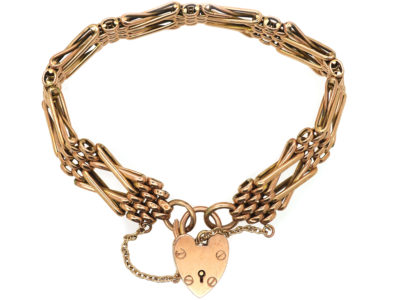 Edwardian 9ct Gold Gate Bracelet