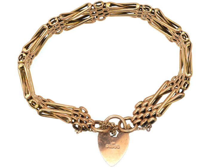 Edwardian 9ct Gold Gate Bracelet