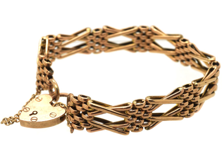 Edwardian 9ct Gold Gate Bracelet