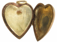 Edwardian 9ct gold Heart Shaped Locket with Flower Basket Detail