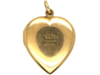 9ct Gold Heart Shaped Locket with Scroll Engraved Detail