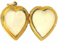 9ct Gold Heart Shaped Locket with Scroll Engraved Detail