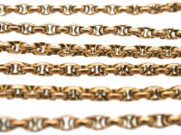 Victorian 9ct Rose Gold Ornate Chain with Dog Clip