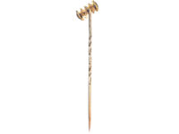 15ct Gold, Sapphire & Rose Diamond Tie Pin