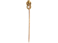 Victorian 15ct Gold Double Knot Rope Tie Pin set with a Garnet