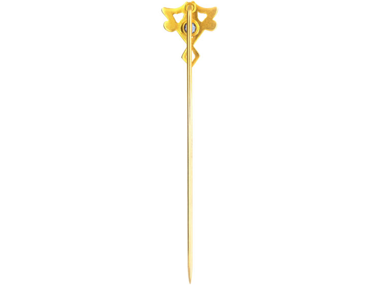 Art Nouveau 14ct Gold & Sapphire Tie Pin
