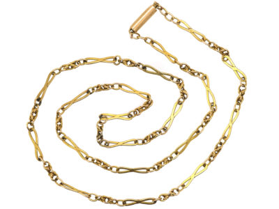 Edwardian Figure of Eight Design 9ct Gold Chain