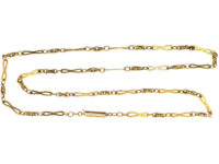 Edwardian Figure of Eight Design 9ct Gold Chain