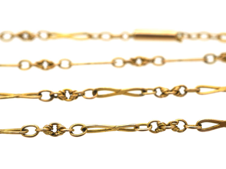 Edwardian Figure of Eight Design 9ct Gold Chain