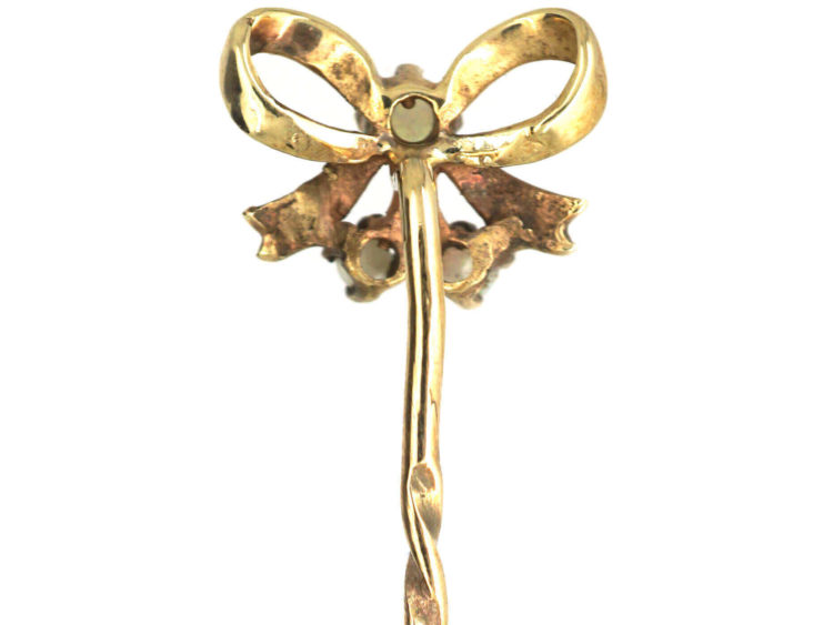 9ct Gold & Opal Bow Tie Pin