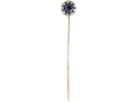 Edwardian Sapphire & Diamond Cluster Tie Pin