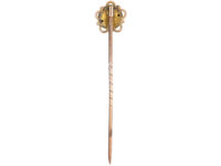 Victorian 9ct Gold & Rose Diamond Round Tie Pin