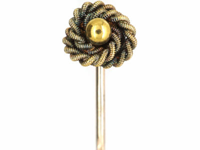 Victorian 15ct Gold Rope & Bobble Tie Pin