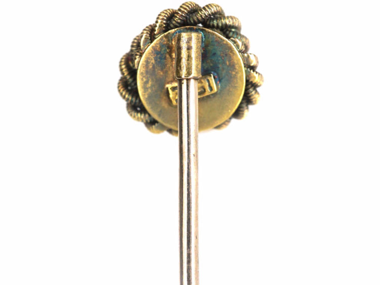 Victorian 15ct Gold Rope & Bobble Tie Pin