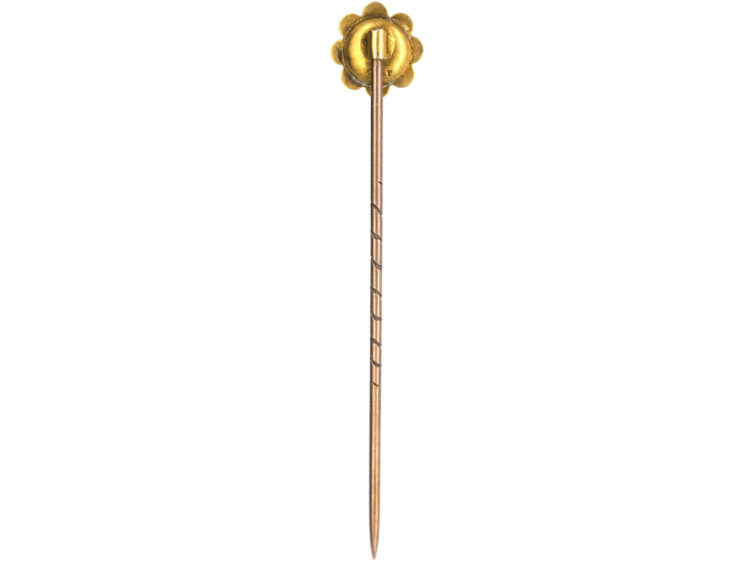 Victorian 9ct Gold Scalloped Edge Tie Pin