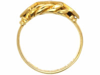 Edwardian 18ct Gold Lover's Knot Ring set with Three Diamonds