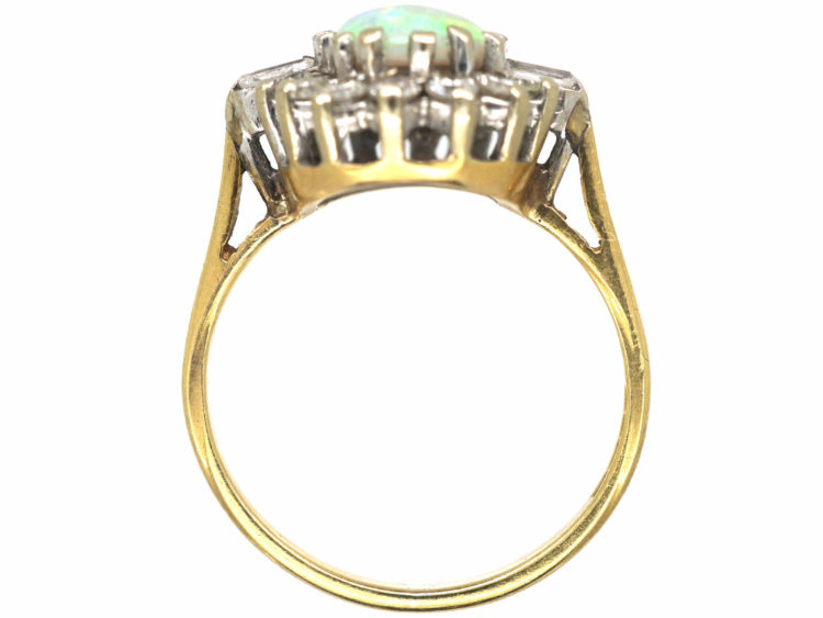 18ct Gold Opal & Diamond Cluster Ring