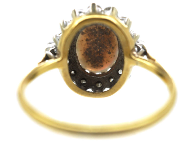 18ct Gold Opal & Diamond Cluster Ring