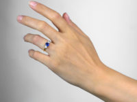 18ct Gold, Sapphire & Diamond Three Stone Ring