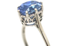 Art Deco 18ct White Gold & Ceylon Sapphire Ring