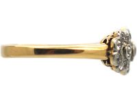 Edwardian 18ct Gold, Platinum & Diamond Triple Cluster Ring