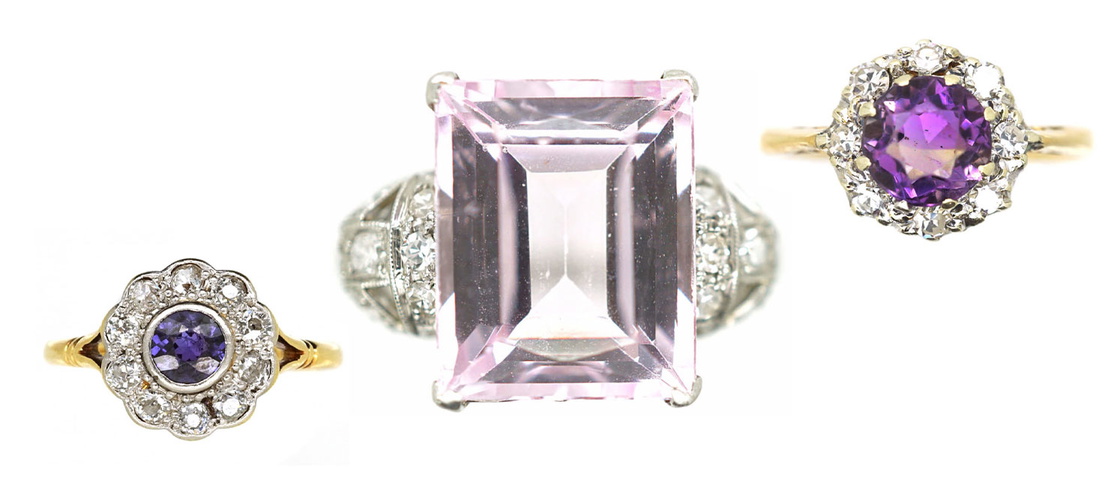 Antique amethyst rings