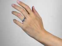 18ct White Gold, Sapphire & Diamond Three Row Ring