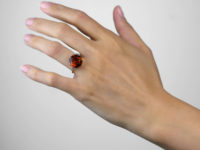 Retro 18ct Gold Diamond & Madeira Citrine Ring