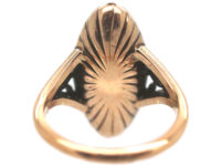 French Belle Epoque 18ct Gold, Peridot & Rose Diamond Marquise Ring