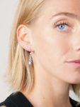 Art Deco 18ct White Gold & Diamond Drop Earrings