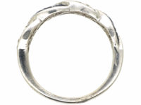 Art Deco 18ct White Gold, Sapphire & Diamond Interwoven Ribbon Design Ring