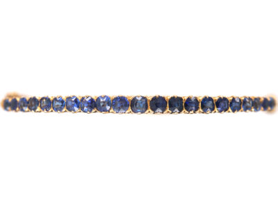 Edwardian 18ct Gold & Sapphire Narrow Bangle