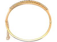 Edwardian 18ct Gold & Sapphire Narrow Bangle