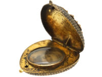 Georgian 15ct Gold Heart Shaped Forget me Not Locket