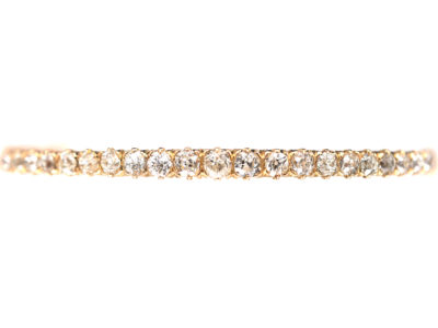 18ct Gold & Diamond Narrow Bangle