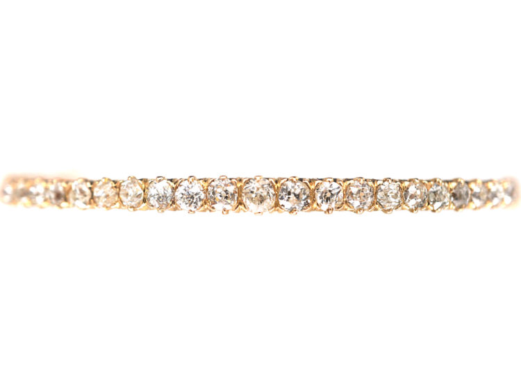 18ct Gold & Diamond Narrow Bangle